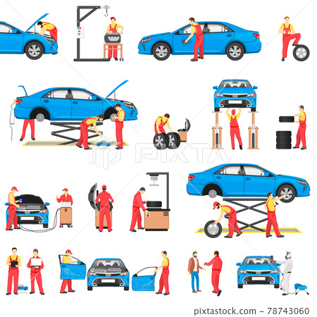 Car Repairement Service with Professional Workers 78743060