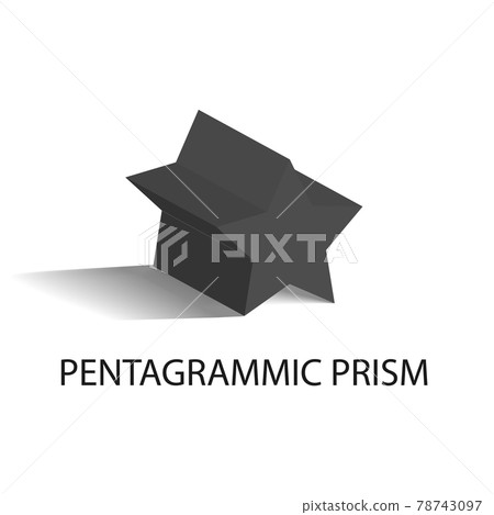 Pentagrammic Prism Geometric Figure of Black Color 78743097