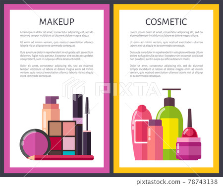 Makeup and Cosmetic Posters Vector Illustration 78743138