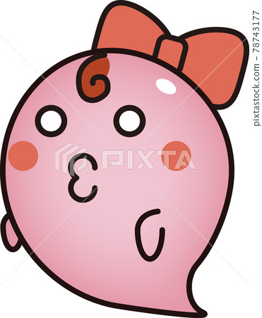 Ribbon round ghost with a little mouth Ribbon round ghost with a little mouth 78743177