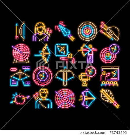 Archery Activity Sport neon glow icon illustration 78743293