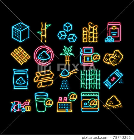 Sugar Cane Agriculture neon glow icon illustration 78743295