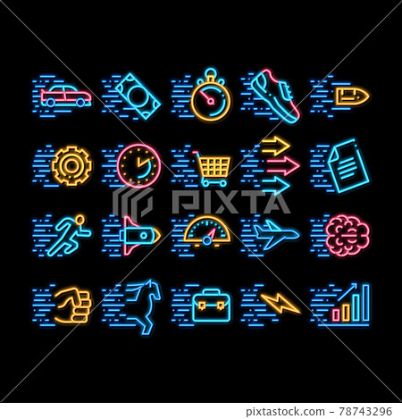 Speed Fast Motion neon glow icon illustration Speed Fast Motion neon glow icon illustration 78743296