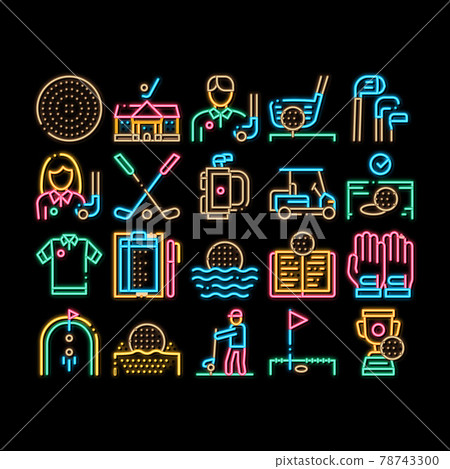 Golf Game Equipment neon glow icon illustration Golf Game Equipment neon glow icon illustration 78743300