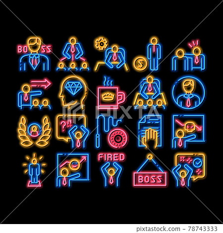 Boss Leader Company neon glow icon illustration 78743333