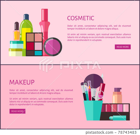 Cosmetic and Makeup Set Vector Illustration Poster 78743483