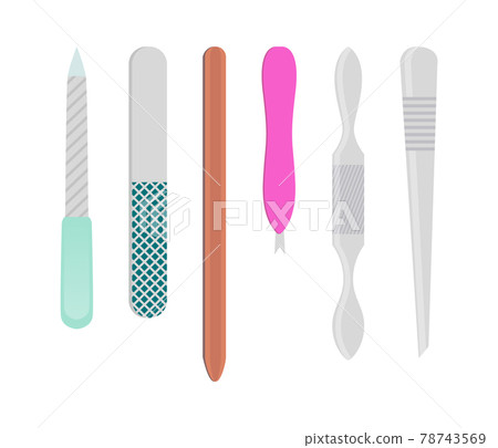 Nail Files Collection Poster Vector Illustration 78743569