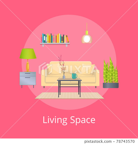 Living Space Promo Poster with Interior Design Living Space Promo Poster with Interior Design 78743570