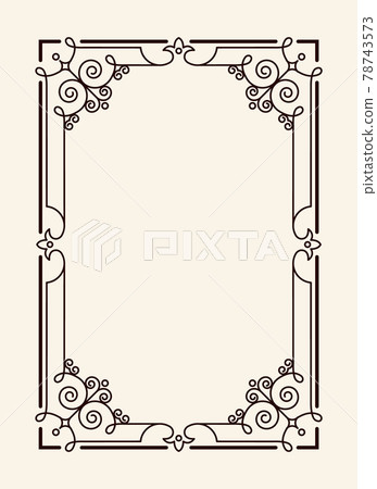 Old Vintage Frame with Cut Angles and Thin Swirls Old Vintage Frame with Cut Angles and Thin Swirls 78743573
