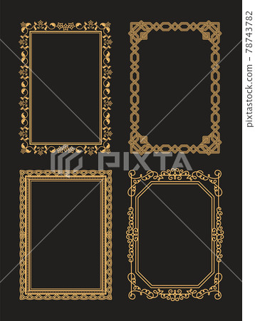 Decorative Frames Set of Curved Graphic Ornament 78743782