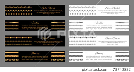 Gold and Silver Chains Jewelry Vector Illustration 78743822