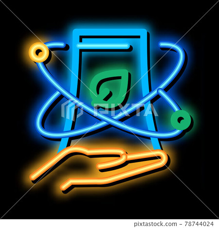 smartphone nfc neon glow icon illustration - Stock Illustration ...