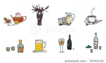 alcoholic and non-alcoholic drinks in glasses new alcoholic and non-alcoholic drinks in glasses new 78744130