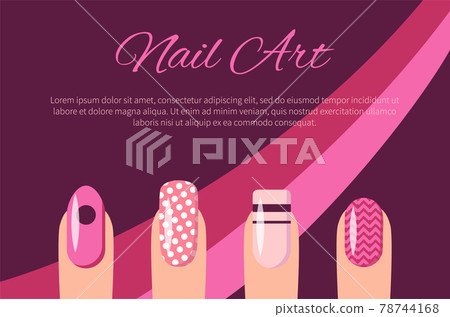 Nail Art Multicolored Poster Vector Illustration Nail Art Multicolored Poster Vector Illustration 78744168