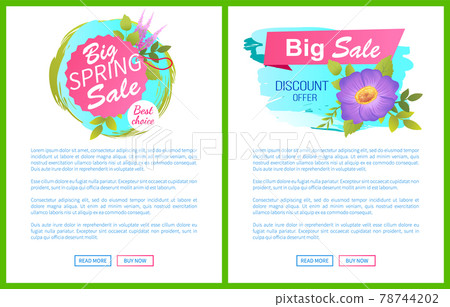 Big Spring Sale Discounts Offer Posters Set Flower 78744202