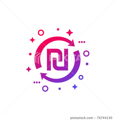 shekel exchange icon on white, vector 78744230