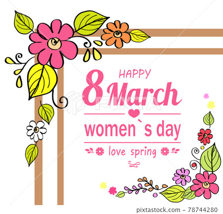 Happy Womens Day 8 March, Vector Illustration 78744280