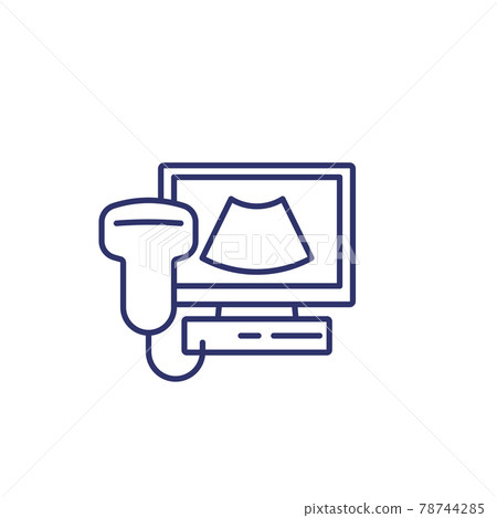 ultrasonography and ultrasound line icon ultrasonography and ultrasound line icon 78744285