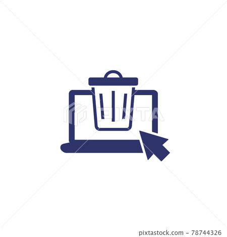 Trash bin, deleted files icon on white 78744326