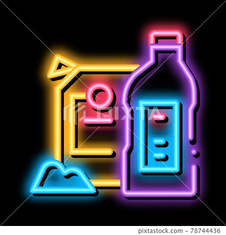 drain cleaning agent neon glow icon illustration 78744436