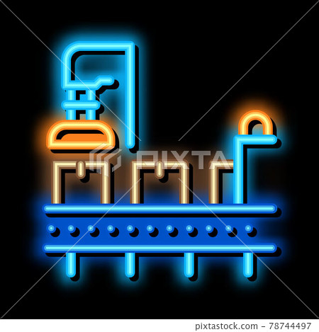 manufacturing process neon glow icon illustration manufacturing process neon glow icon illustration 78744497