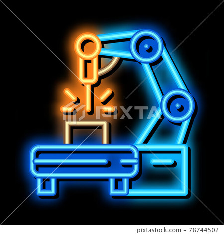 manufacturing engineering machine neon glow icon illustration 78744502