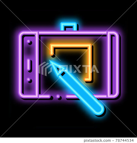 web site design on tablet neon glow icon illustration web site design on tablet neon glow icon illustration 78744534