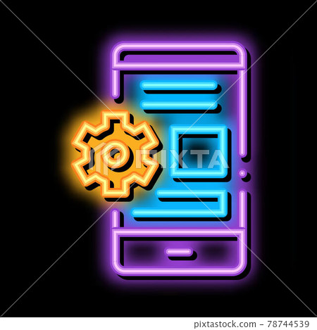 web site adaptive for phone neon glow icon illustration 78744539