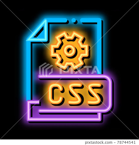 front end css code neon glow icon illustration front end css code neon glow icon illustration 78744541