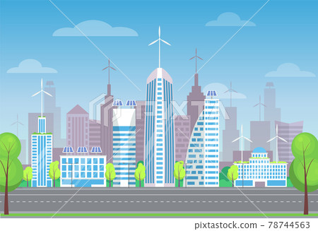 Cityscape and Skyscrapers Poster Vector Cityscape and Skyscrapers Poster Vector 78744563