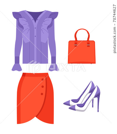 Summer Mode Jacket and Skirt Vector Illustration Summer Mode Jacket and Skirt Vector Illustration 78744627