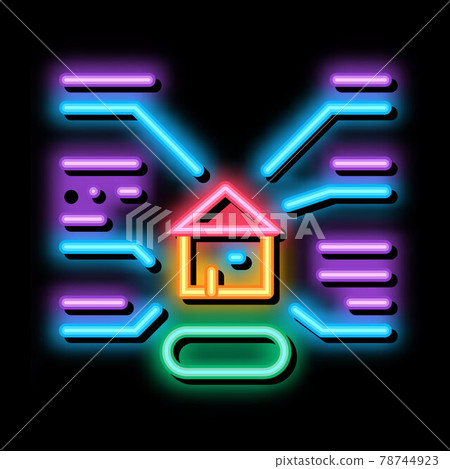 house characteristics neon glow icon illustration - Stock Illustration ...