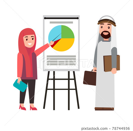 Muslim People and Presentation Vector Illustration 78744936