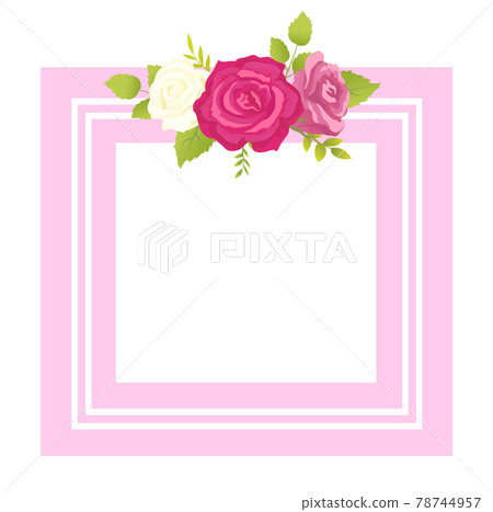 玫瑰圖 Rose White Pink Purple Flower Photo Frame Greeting-插圖素材