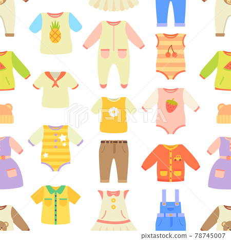 Baby Clothes Poster Pattern Vector Illustration 78745007