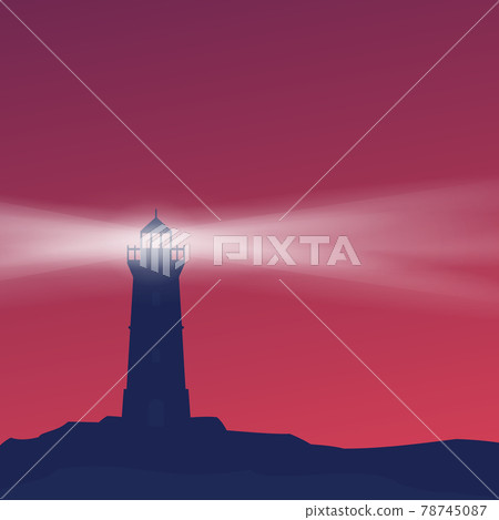 Lighthouse on the coast, vector illustration Lighthouse on the coast, vector illustration 78745087