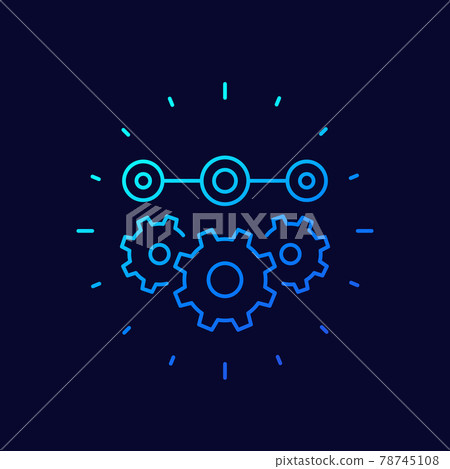 production process line vector icon - Stock Illustration [78745108] - PIXTA