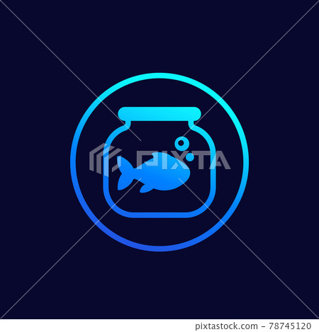 Aquarium and fish vector icon 78745120