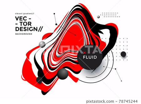 Black and red fluid shape on white background 78745244