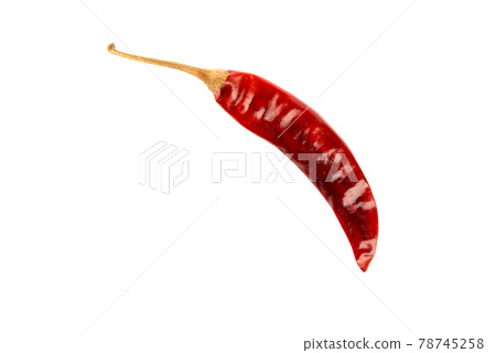 Pod of hot red chili pepper isolated on white background. Pod of hot red chili pepper isolated on white background. 78745258