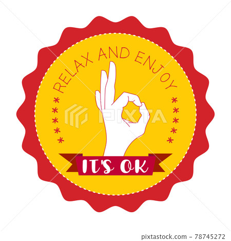 sticker with ok symbol sticker with ok symbol 78745272