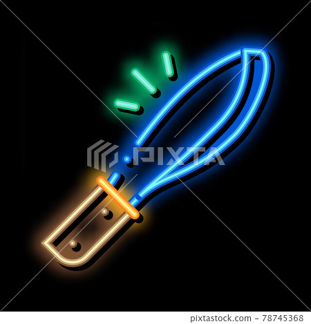 knife tool neon glow icon illustration knife tool neon glow icon illustration 78745368