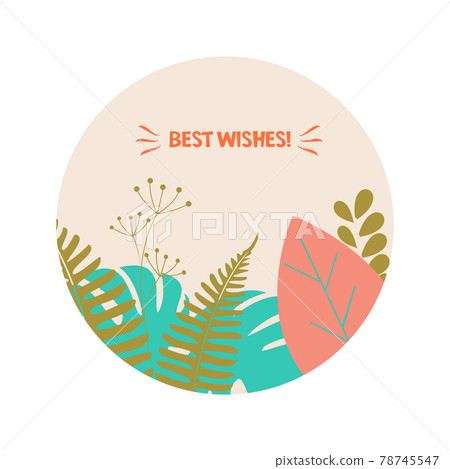 Greeting card with leaves Greeting card with leaves 78745547