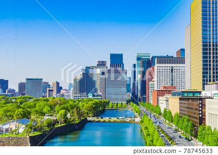 [Tokyo cityscape] View of Tokyo Imperial Palace Square and Otemachi 78745633