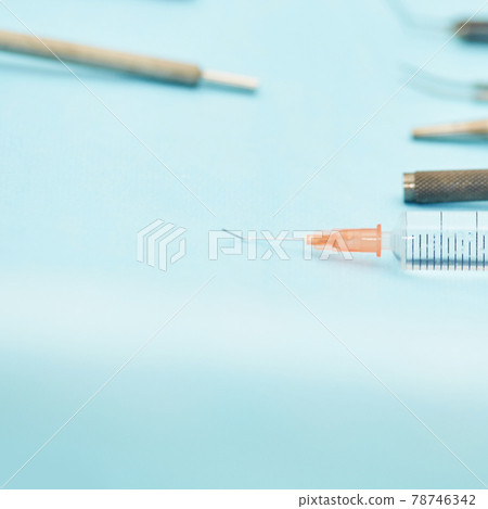 Ophthalmology laser microscope operation. Clinic room with doctor and parient. Gloves and medicine tools Ophthalmology laser microscope operation. Clinic room with doctor and parient. Gloves and medicine tools 78746342