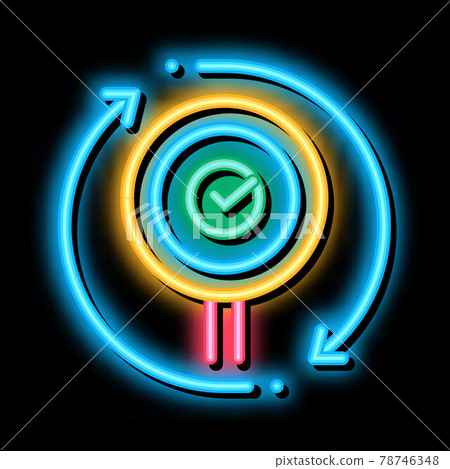 accept audit report neon glow icon illustration 78746348