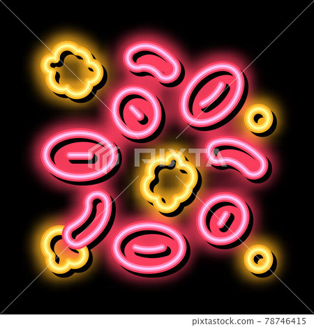 blood with cholesterol neon glow icon illustration 78746415