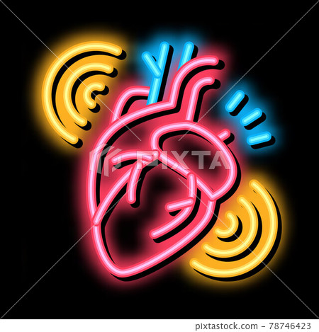 heart attack neon glow icon illustration - Stock Illustration [78746423 ...