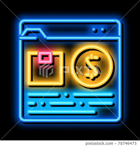 purchases goods neon glow icon illustration 78746473
