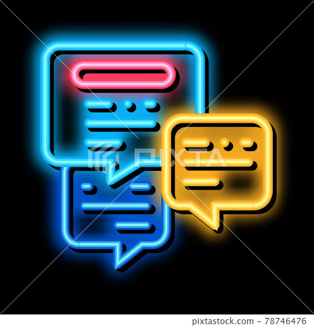communication and chatting administrator neon glow icon illustration 78746476